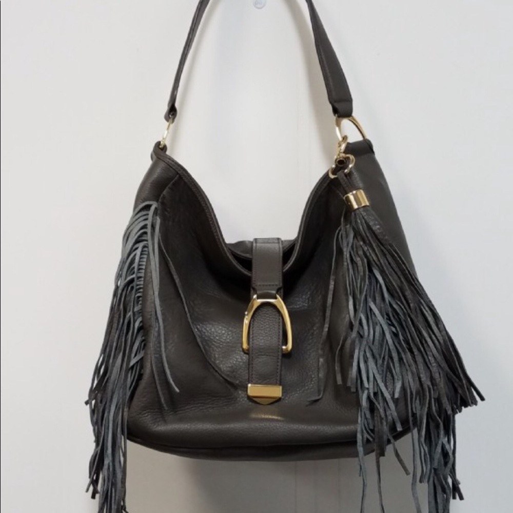 GILI Leather Stirrup Hobo Handbag